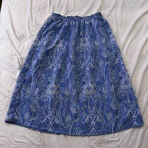 vintage a-line paisley fairy midi skirt